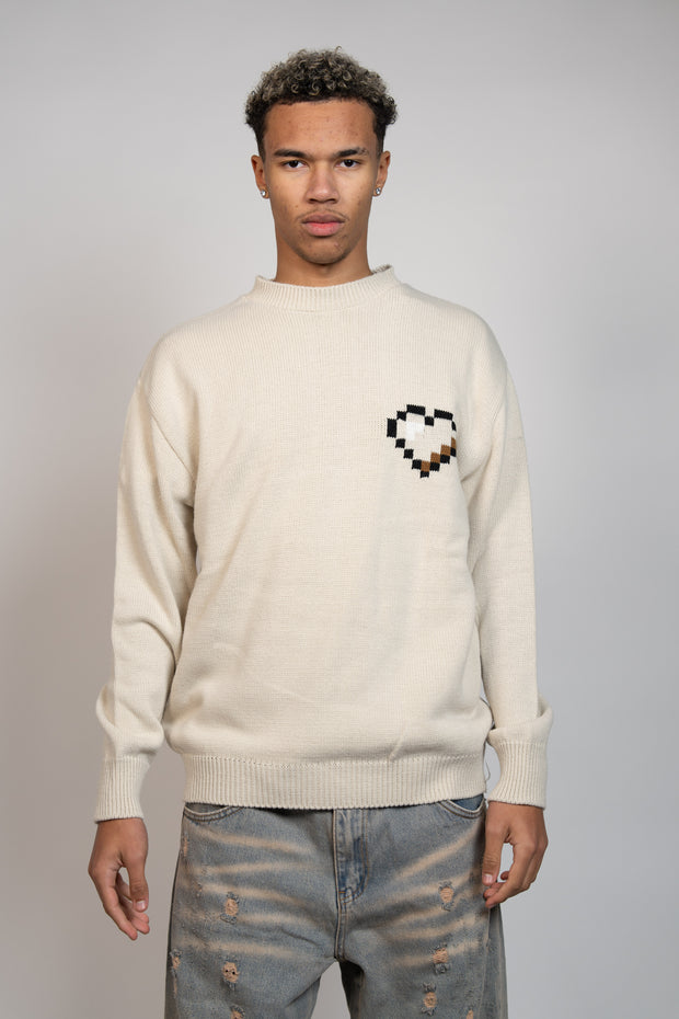 Pull Heart Beige