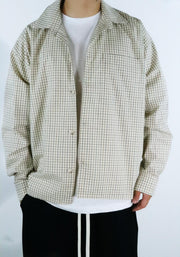 Chemise à carreaux beige