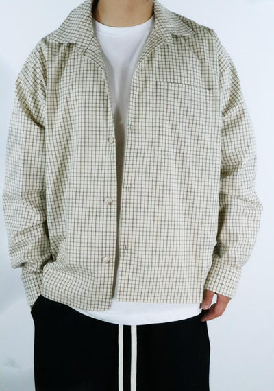 Chemise à carreaux beige