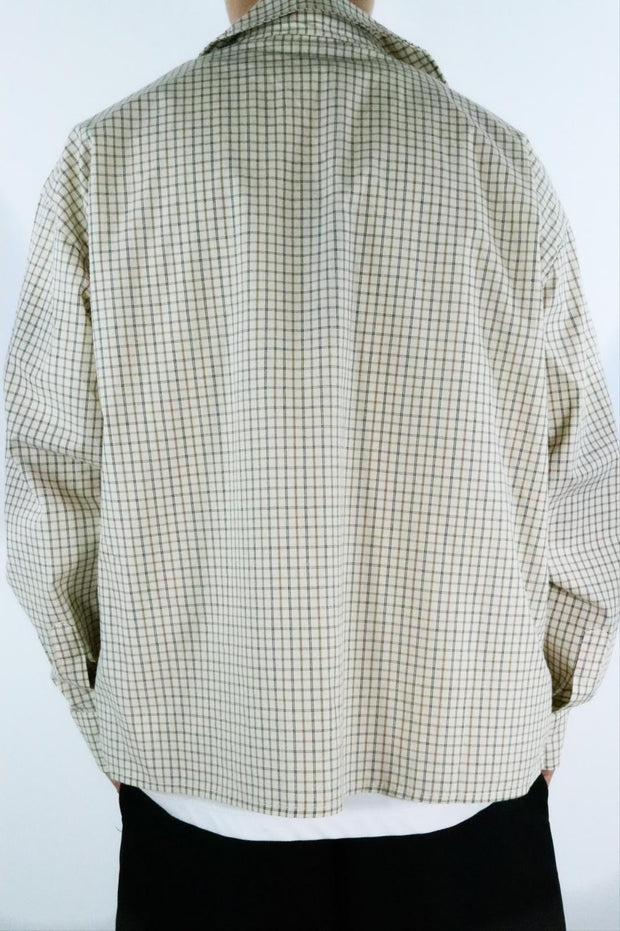 Chemise à carreaux beige