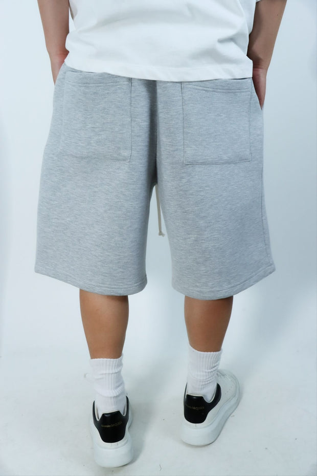 Short Oversize Effet Néoprène Gris