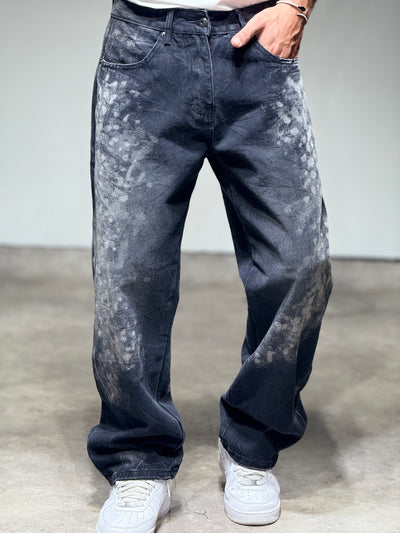 Jeans Baggy noir délavé