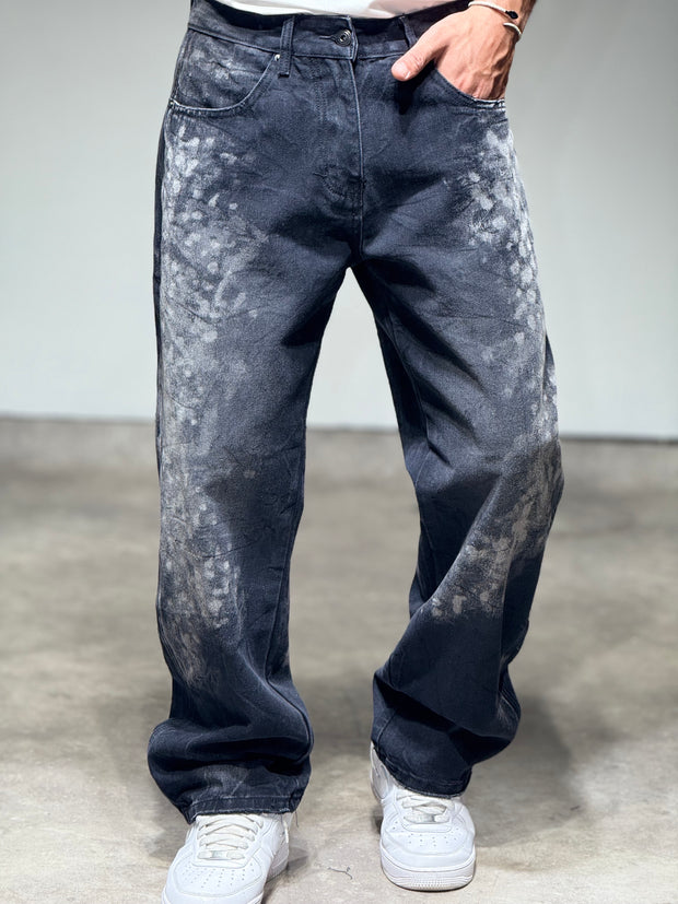 Jeans Baggy noir délavé