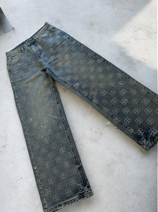 Jeans baggy Strass