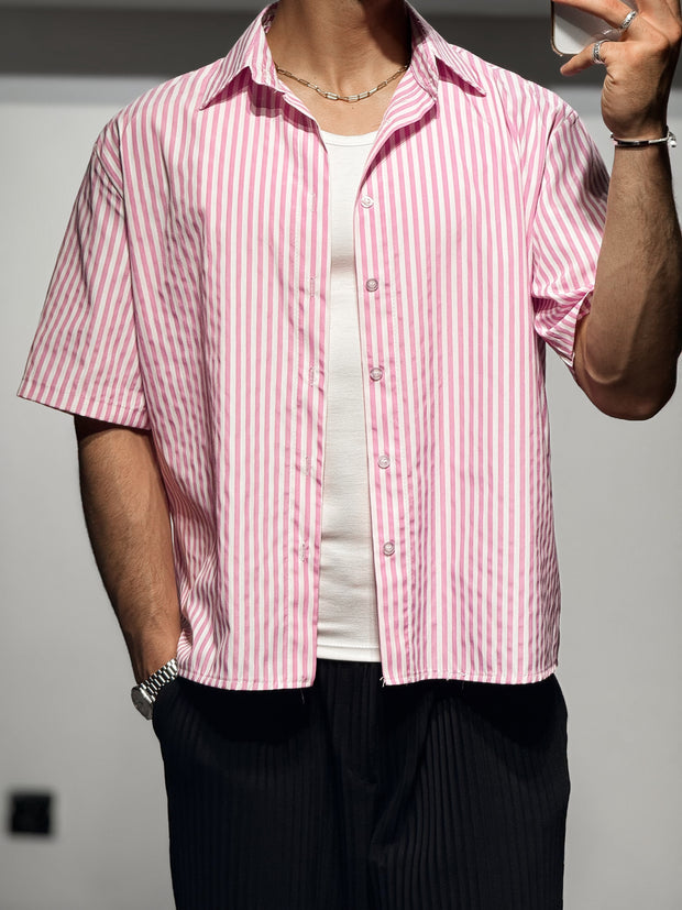 Chemise Lignée Rose BonBon