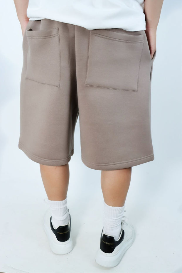 Short Oversize Effet Néoprène  Mocha