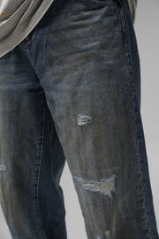 Jeans baggy effet Boue