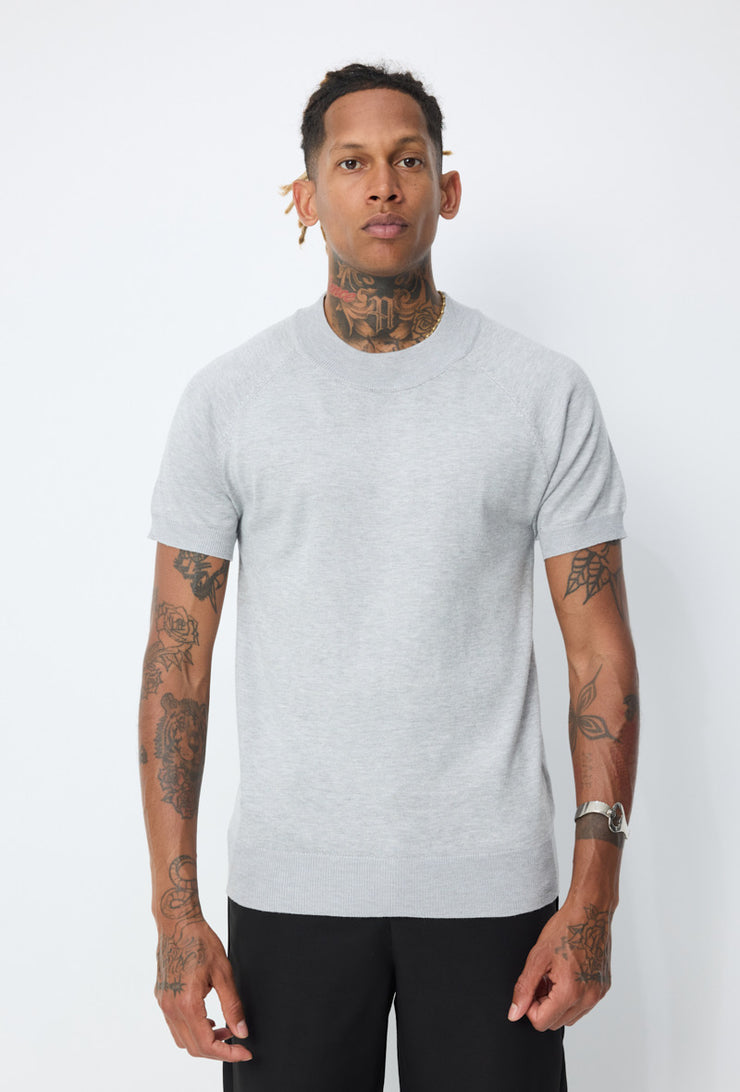 Tricot Col haut gris