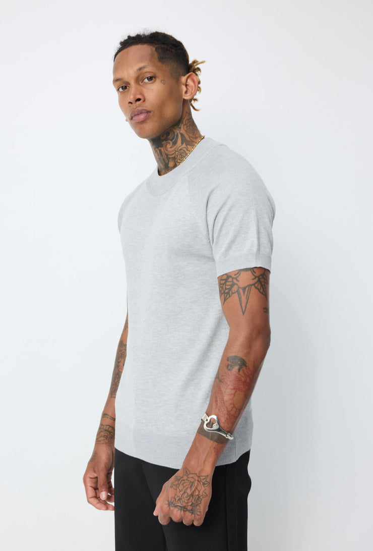 Tricot Col haut gris