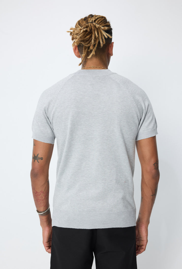 Tricot Col haut gris