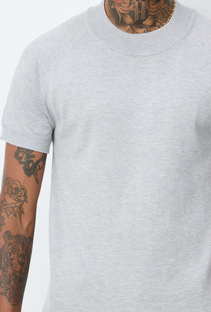 Tricot Col haut gris