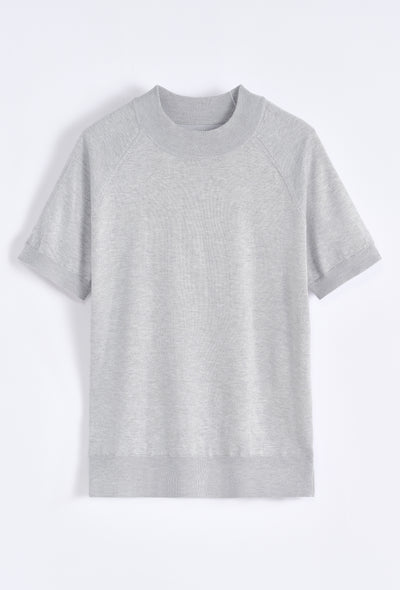Tricot Col haut gris