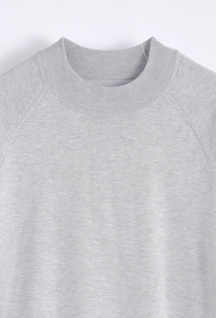 Tricot Col haut gris