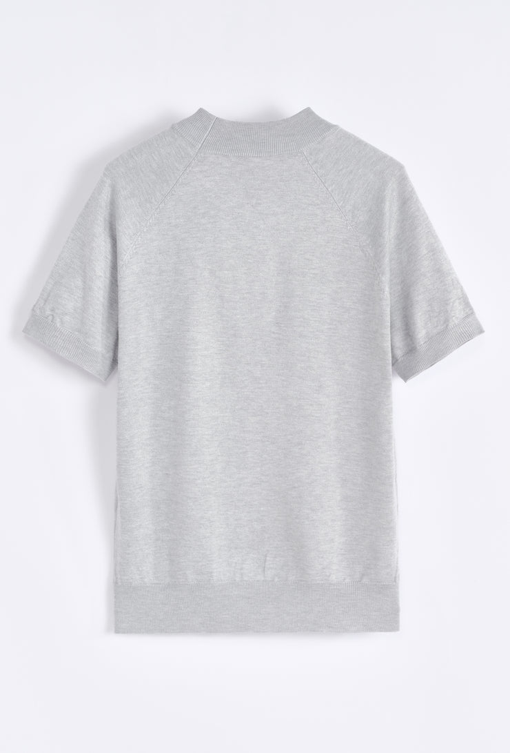 Tricot Col haut gris