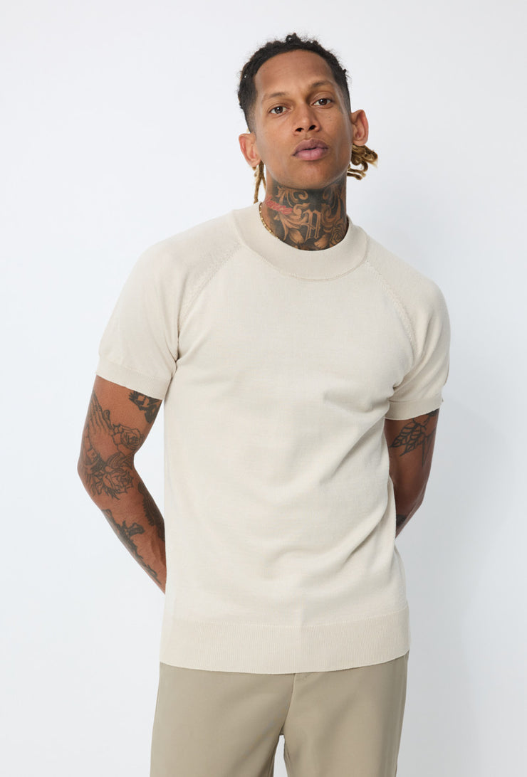 Tricot Col haut beige