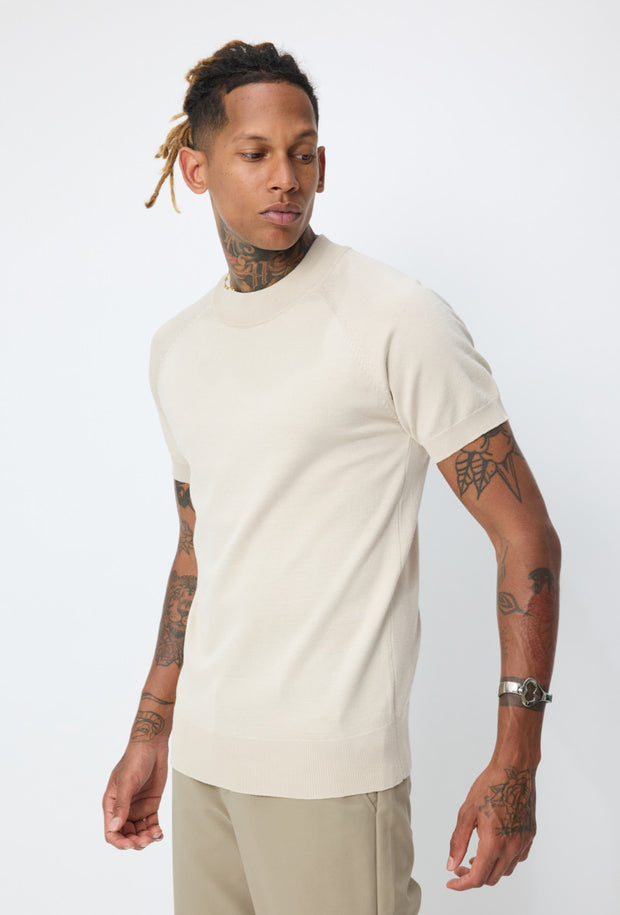 Tricot Col haut beige