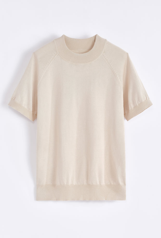 Tricot Col haut beige