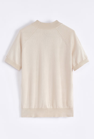 Tricot Col haut beige
