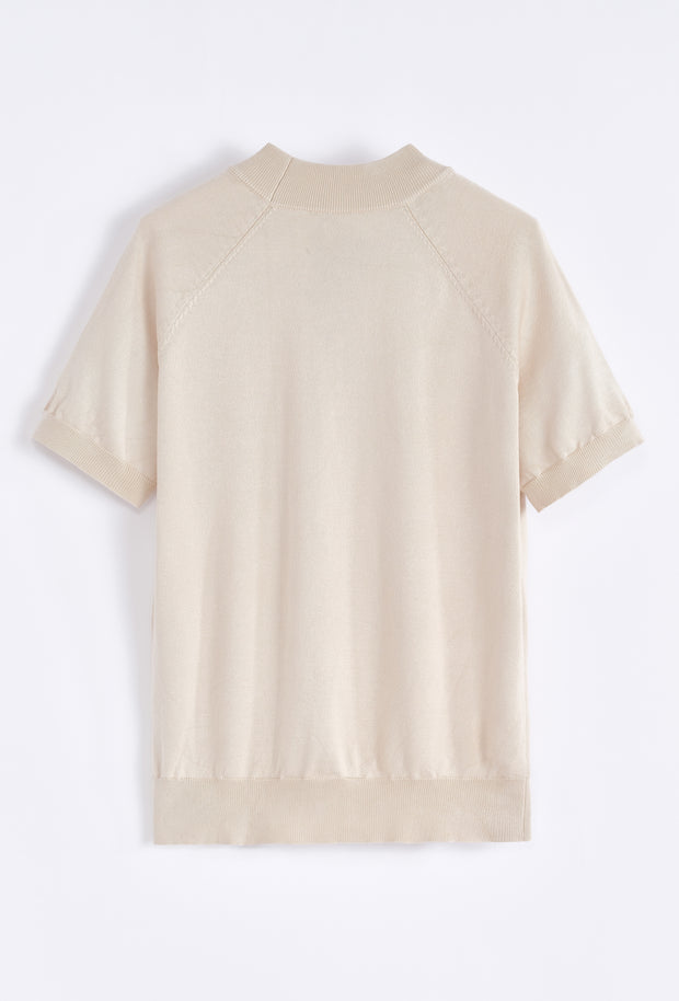 Tricot Col haut beige