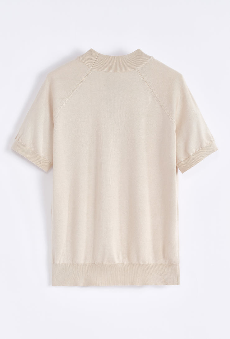 Tricot Col haut beige