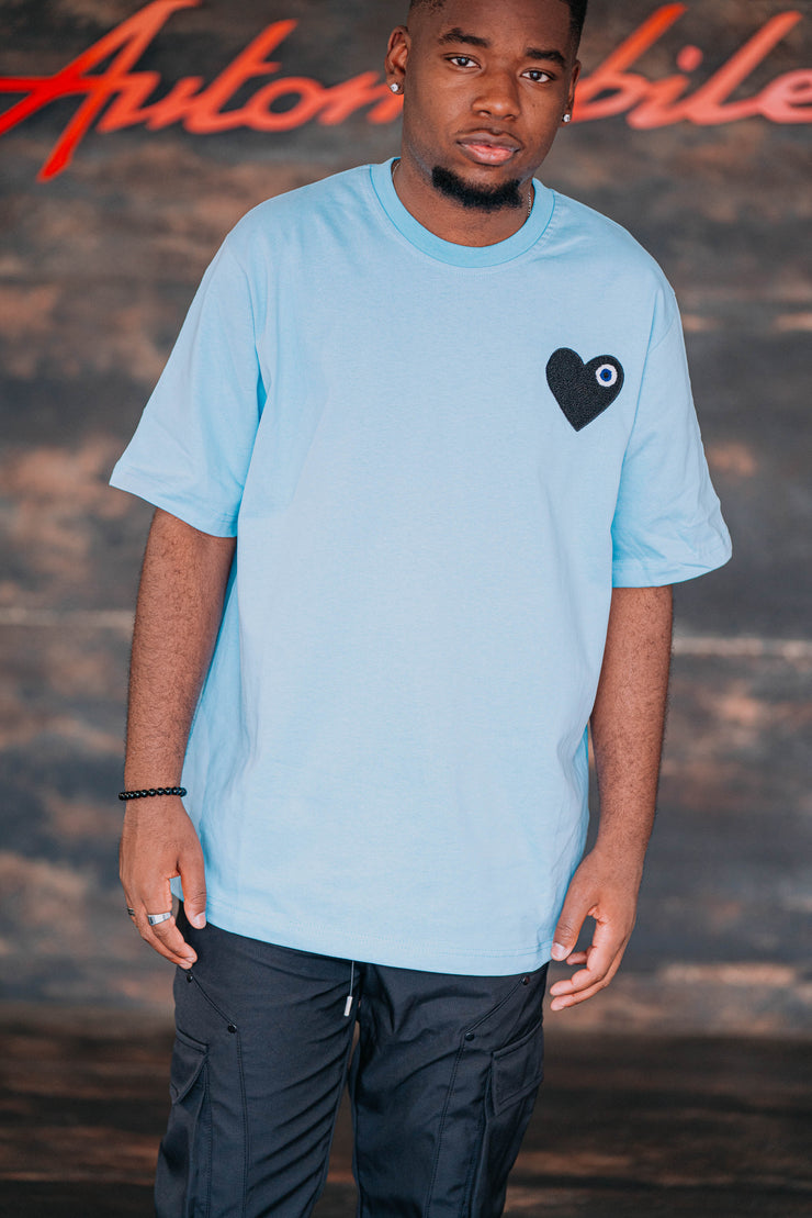T-shirt Heart Bleu ciel