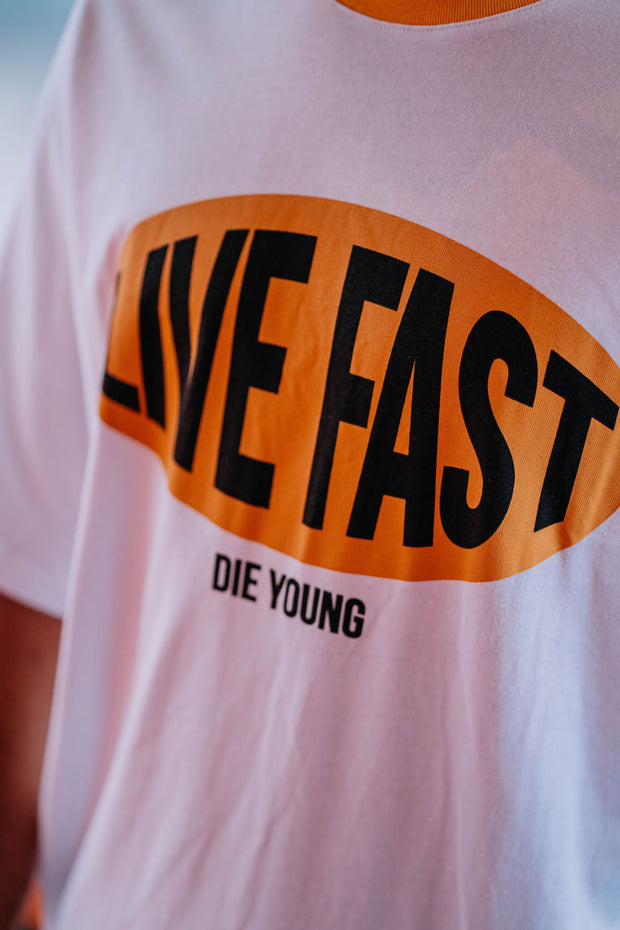T-shirt blanc Live Fast