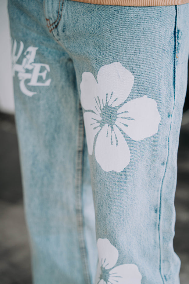 Jeans Clair Flowers